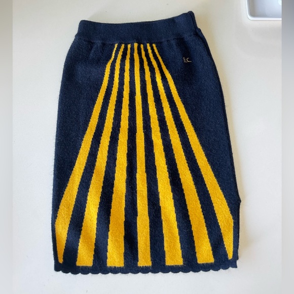 Bobo Choses navy blue yellow stripe knit skirt sz 4-5 years - Picture 2 of 6